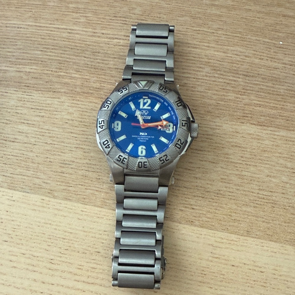 Reactor Silver Watch with Blue Dial